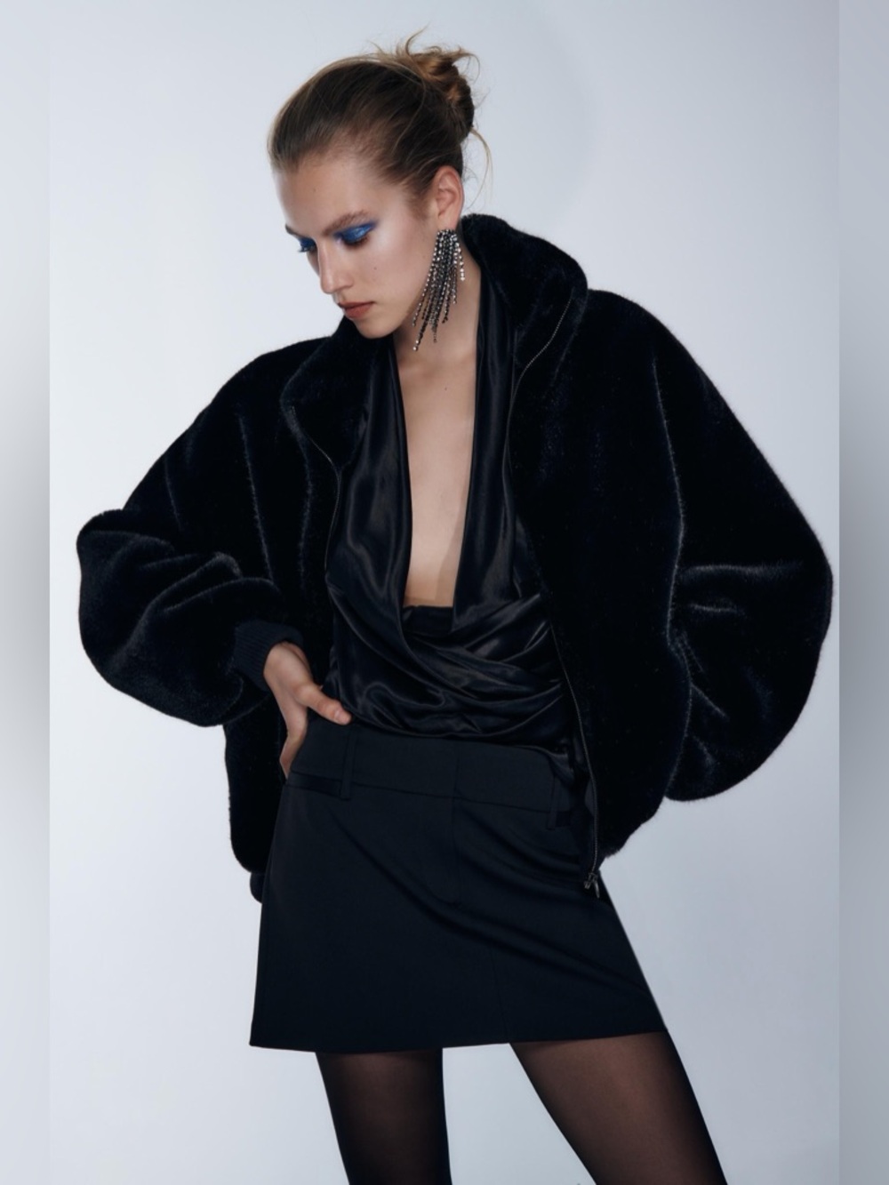 New ZARA FAUX FUR BOMBER JACKET 🤩